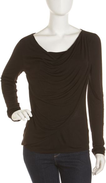 Tahari Jersey Ruched Top - Lyst