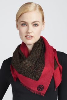 Tory Burch Dunraven Leopard Print Scarf  - Lyst