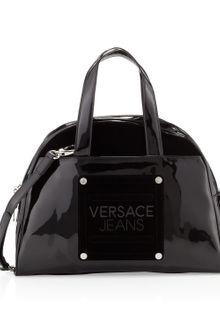 Versace Jeans Couture Patent Domed Bowler Bag - Lyst