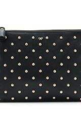 Anya Hindmarch Anya Hindmarch Studded Zip Top Leather Clutch