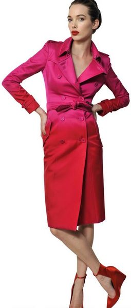 Burberry Prorsum Degradè Washed Silk Satin Trench Coat - Lyst