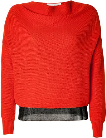 Cedric Charlier Orangemetallic Cotton Knit Pullover - Lyst