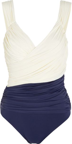 Clube Bossa Couture Colorblock Ruched Swimsuit - Lyst