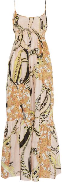 Emilio Pucci Printed Cotton and Silk-blend Maxi Dress - Lyst