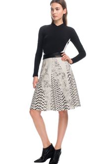 Narciso Rodriguez Cotton Jacquard Zig Skirt - Lyst