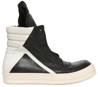 Rick Owens Geo Basket Leather Sneakers - Lyst