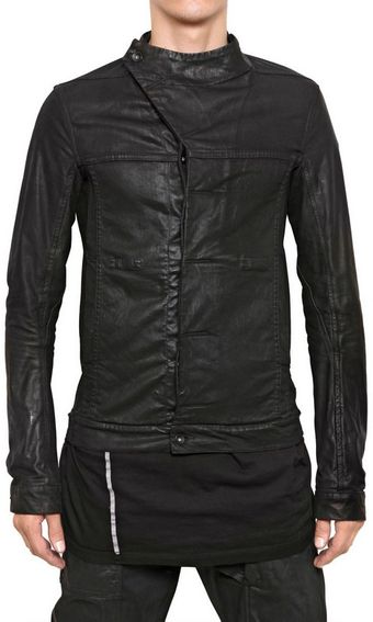 Rick Owens Stretch Waxed Denim Slave Casual Jacket - Lyst
