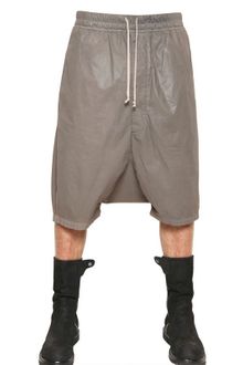 Rick Owens Waxed Cotton Poplin Low Crotch Shorts - Lyst