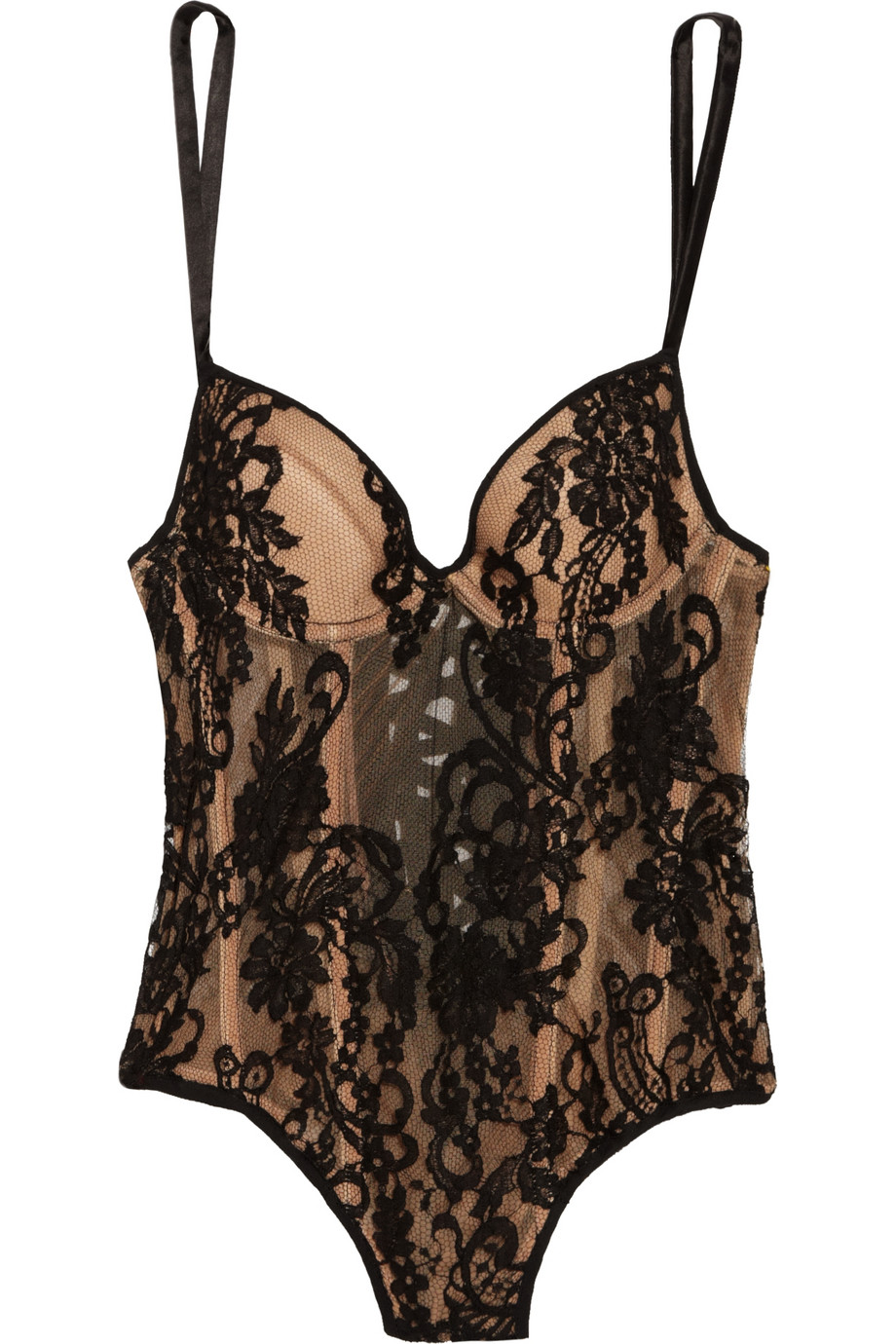 Rosamosario Sculpted Venus Underwired Lace Bodysuit In Black Lyst