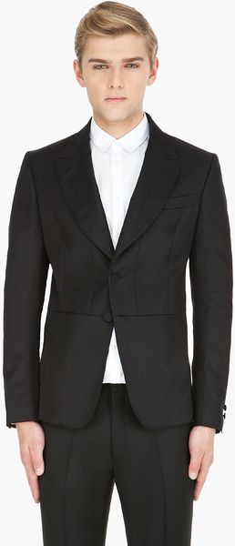 Alexander McQueen Black Victorian Twill Blazer - Lyst