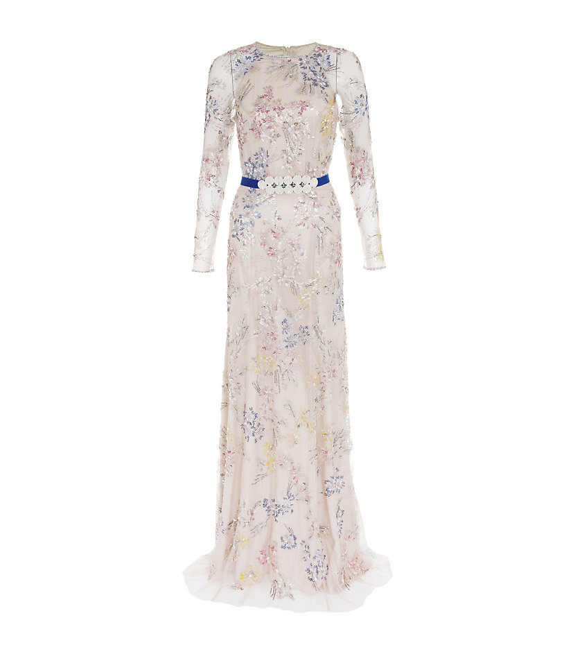 Jenny Packham Embellished Floral Gown in Floral Lyst