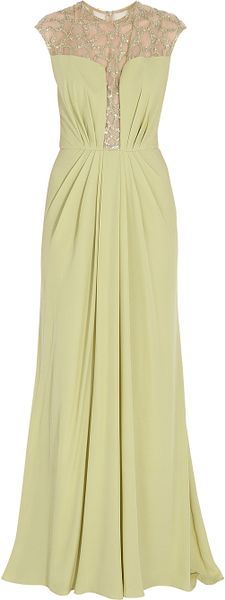 Elie Saab Long Silk Gown - Lyst