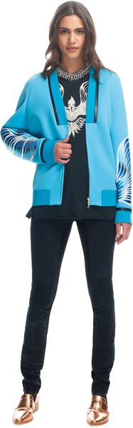 3.1 Phillip Lim Techno Jersey Bomber Jacket - Lyst