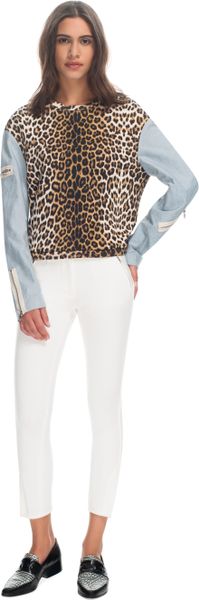 3.1 Phillip Lim Leopard French Terry Cropped Sweatshirt - Lyst