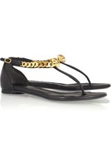 Alexander McQueen Skull Embellished Leather Sandals