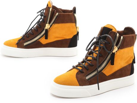 giuseppe zanotti yellow sneakers