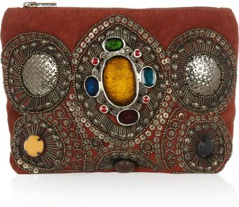 Antik Batik Byzance Embellished Suede Pouch - Lyst
