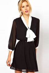 ASOS Collection Skater Dress with Pussybow and Belt