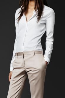 Burberry Prorsum Stretch Cotton Fitted Shirt - Lyst