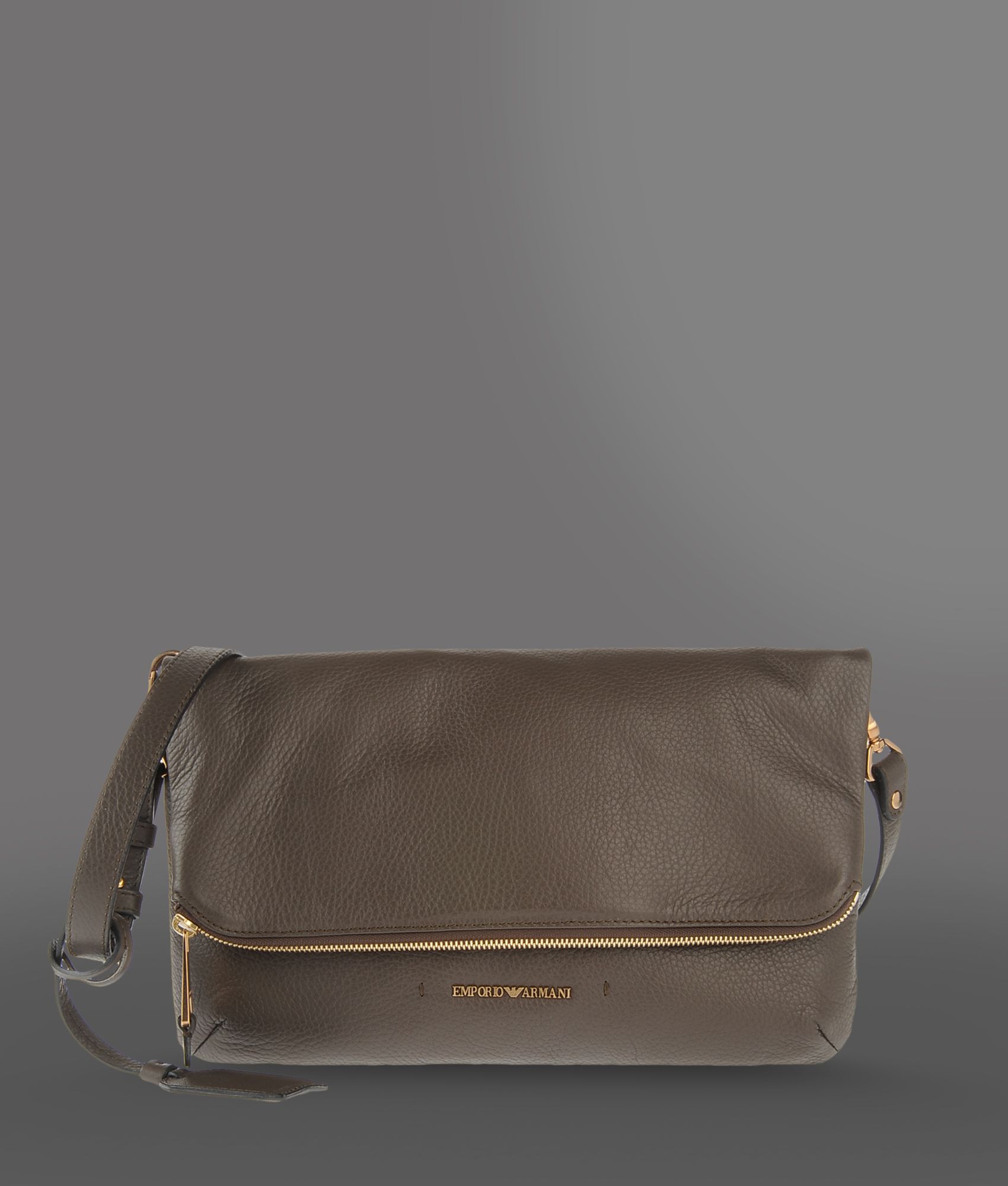 Emporio Armani Leather Shoulder Bag in Brown (khaki) Lyst
