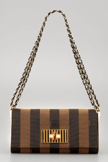 Fendi Claudia Pequin Striped Small Shoulder Bag - Lyst
