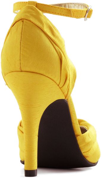 canary yellow high heels