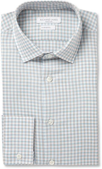 Richard James Gingham Check Linenblend Shirt - Lyst