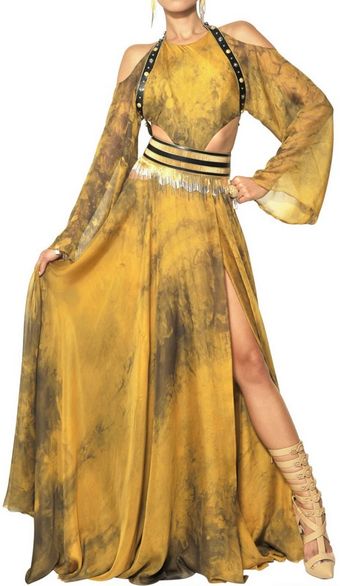 Versace Tie Dyed Maxi Dress - Lyst