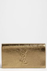 Yves Saint Laurent Metallic Leather Clutch