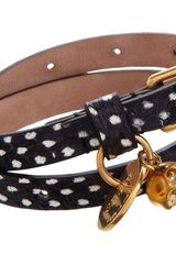 Alexander McQueen Whip Snake Belt Bracelet with Skull Charm