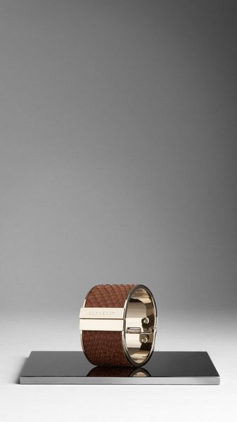 Burberry Python Leather Cuff - Lyst