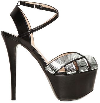Ernesto Esposito Calfskin Mosaic Mirrored Sandals - Lyst