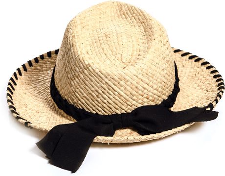 Lanvin Straw Hat with Grosgrain Ribbon in Beige (straw) | Lyst