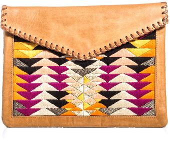 Lizzie Fortunato Leather and Calf Hair Clutch - Lyst