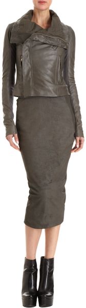 Rick Owens Draped Leather Jacket - Lyst