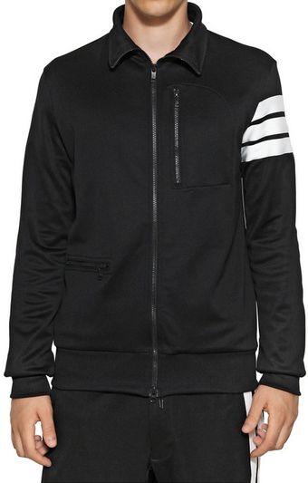 Y-3 Techno Cotton Jersey Zipped Sweatshirt - Lyst