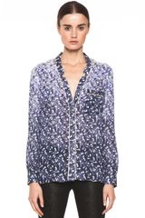 Yigal Azrouel Ombre Paisley Silk Georgette Blouse