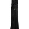 Balmain Draped Knitted Silk Gown in Black - Lyst