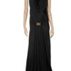 Balmain Draped Knitted Silk Gown in Black - Lyst