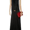 Balmain Draped Knitted Silk Gown in Black - Lyst