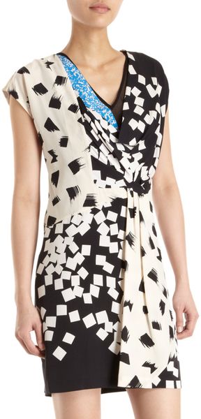 Diane Von Furstenberg Print Wrap Dress - Lyst