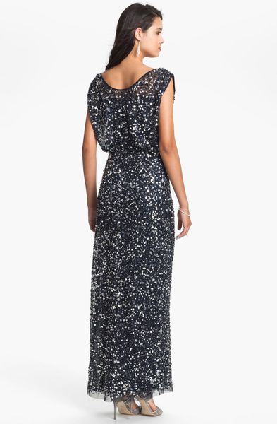 sequin mesh gown