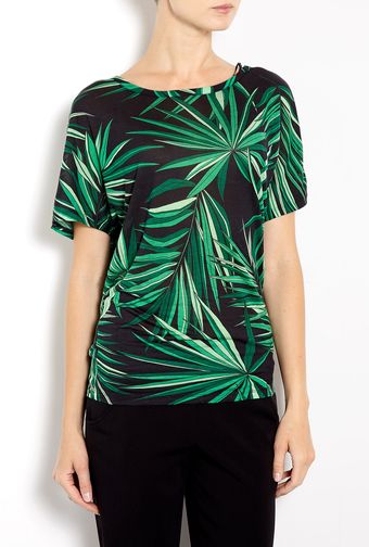 Michael by Michael Kors Tropical Palm Print Boxy T-Shirt - Lyst