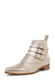 Tabitha Simmons Early Leather Booties in Gold - Lyst