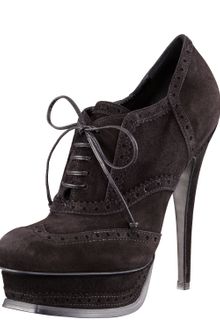 Yves Saint Laurent Tribute Laceup Suede Bootie Black - Lyst