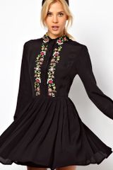 ASOS Collection  Shirt Dress with Floral Embroidery