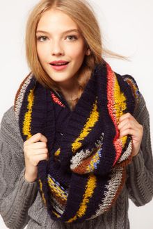 Asos Ribbon Mixed Knit Snood - Lyst