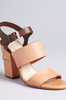 Chloé Cork Block Sandals Two Tone High Heel - Lyst