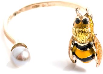 Delfina Delettrez Pearl Enamel and Goldplated Bee Ring - Lyst