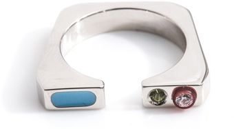 Delfina Delettrez Peridot and Silver Infinity Ring - Lyst